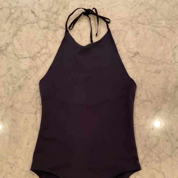 FRED by Fred Segal - Navy Halter Top Bodysuit - Picture 2 of 5